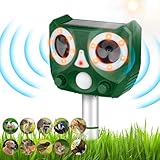 repelente para animales salvajes ☀ Diseño Solar y Resistente al Agua: el repelente para gatos ultrasónico para exteriores está equipado con un panel solar, que se puede cargar con energía solar o con una fuente de alimentación USB . El diseño resistente al agua garantiza que seguirá funcionando en los días de lluvia.