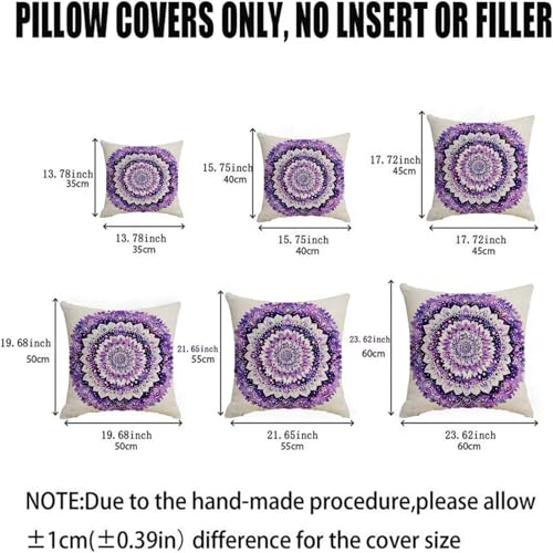 Housse coussin 80x80cm imperméable anti tache en velours violet lavable - 6