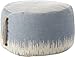 HomeRoots Ocean 20" Blue Abstract Round Pouf Ottoman