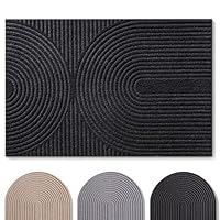 Blumtal Fußmatte 40x60 cm - rutschfeste Schmutzfangmatte - Fußabtreter Muster - Fußmatten Haustür - Türmatte aus langlebigem Polyester - Fußmatte innen/Schmutzfangmatte außen/Floor Mat Dunkelgrau