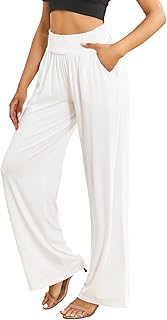 Pantalones bohemios para mujer, pantalones tipo harén de cintura alta y pierna ancha, ropa hippie de yoga con bolsillos
