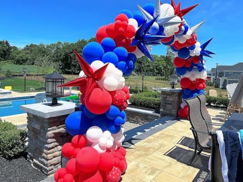 Image of HXBELTQ Red White and Blue Balloons, 55Pcs Red and Blue Confetti Balloons for 4th of July Decorations Independence Day Patriotic USA Party Anniversary