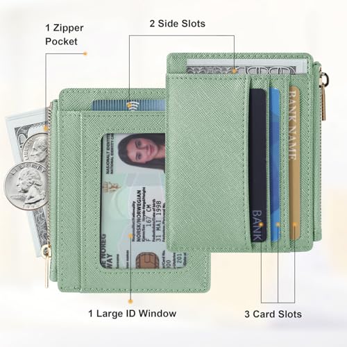 Image of Sodsay Card Case Slim Front Pocket Wallet for Women Credit Card Holder with Keychain | Slim, Front Pocket, Credit Card Holder, with Keychain