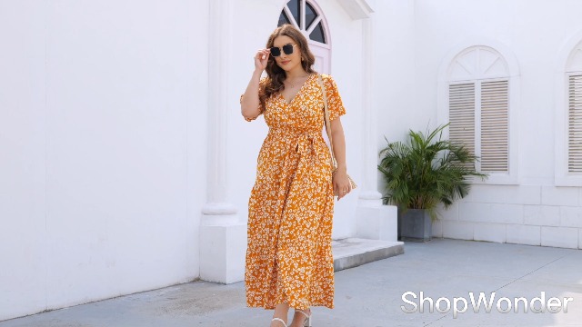 Amazon.com: ShopWonder Womens Plus Size V Neck Wrap Maxi