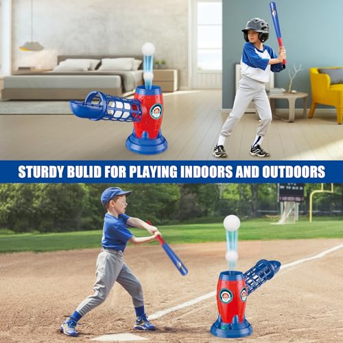 T-Ball-Set-RC-Pitching-Machine-with-Plastic-Baseball-Bat-for-Toddler-Kids-Sports-Outdoors-Toys-Training-Equipment-Batting-Practice-Toys-Gifts-for-Youth-Boys-Girls T Ball Set RC Pitching Machine with Plastic Baseball Bat for Toddler Kids Sports Outdoors Toys Training Equipment Batting Practice Toys Gifts for Youth Boys Girls