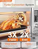 Nuwave Bravo Pro Smart 21QT Toaster Oven Air Fryer Combo, Convection Oven Countertop, 10 functions all in 1, with even & quick crisp technology, 50-450°F, 1800W, Stainless Steel