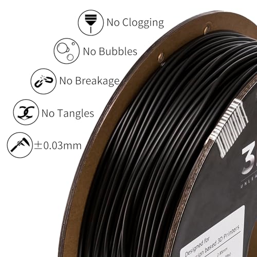Image of INLAND Micro Center PLA+ 3D Printing Filament 1.75mm - PLA Pro Dimensional Accuracy + /- 0.03 mm - 1kg Cardboard Spool (2.2 lbs) (1 Pack Black, 2.85mm)