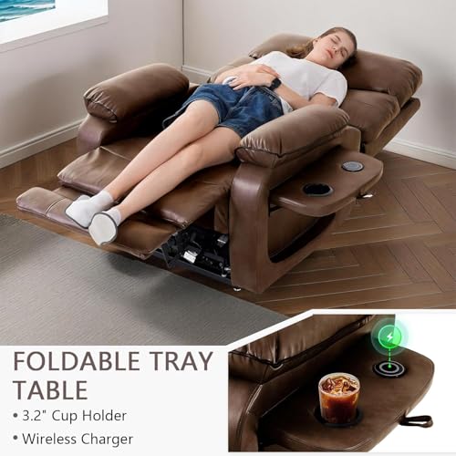 Image of Recliner Sofa Chair | Reclining Chair with Adjustable Backrest & Footrest | Premium Fabric, High Density Foam Perfect for Living Room Color Ochare