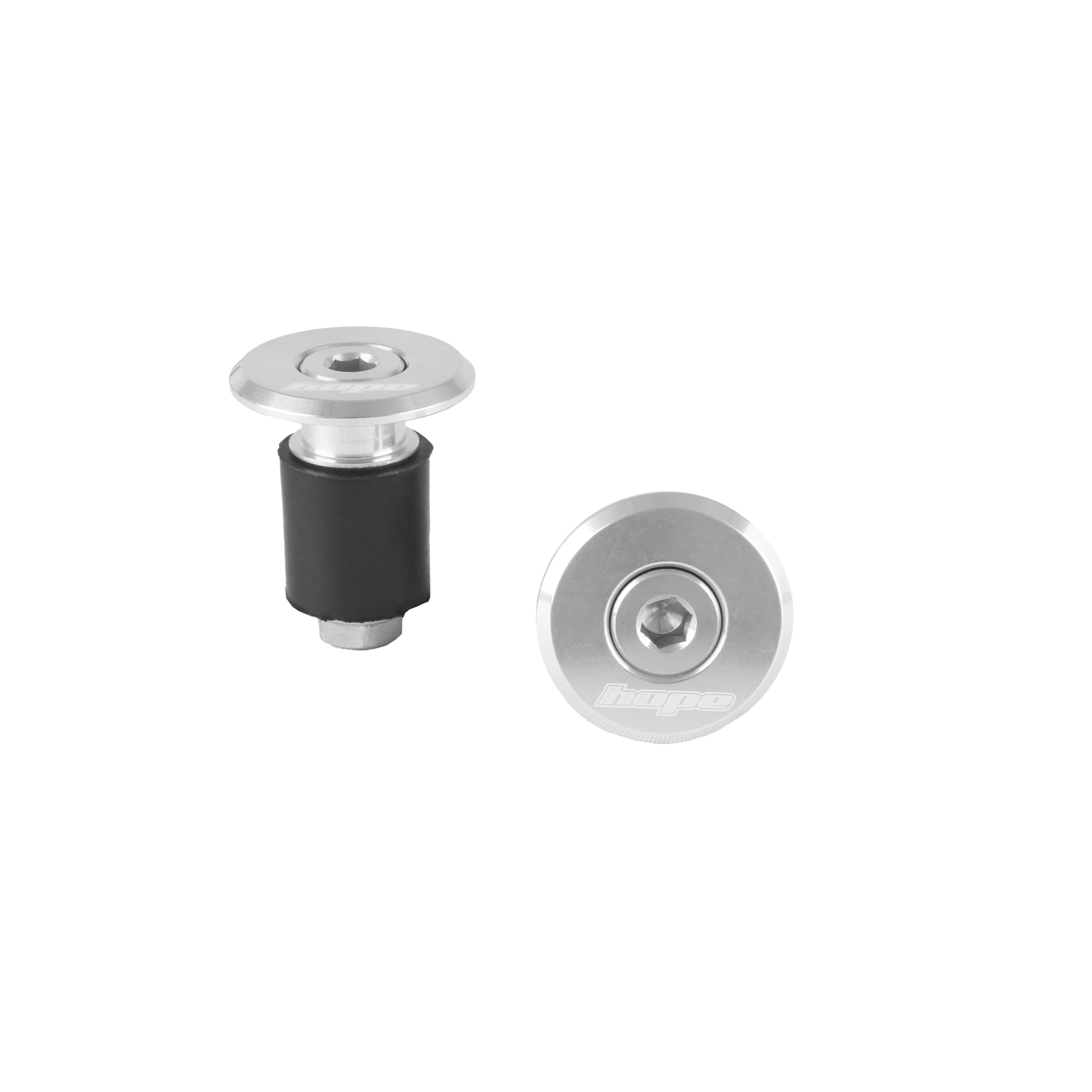 Hope Grip Doctor Cycling Bar End Plugs - Silver, Pair
