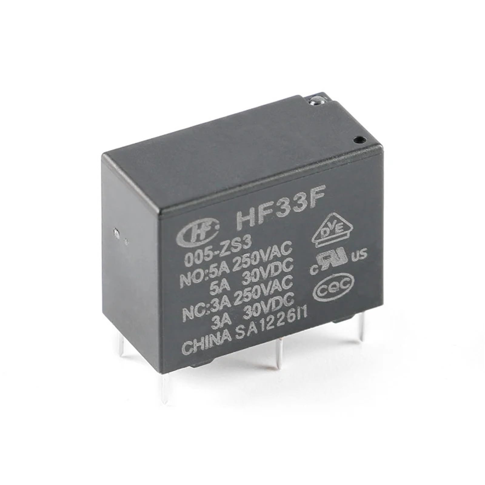 Relais 5 broches HF33F commutation 5A pour circuits 5V 12V 24V - 8