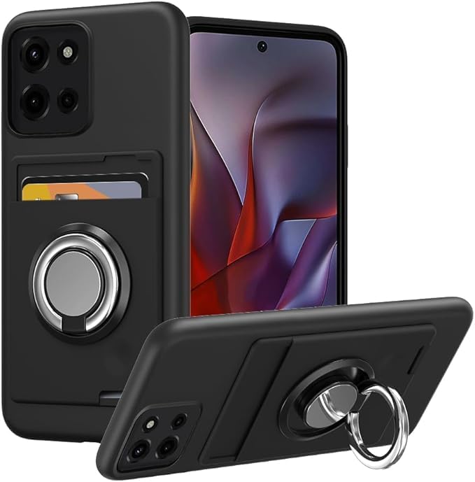 Coque antichoc Moto G Play 2026 avec anneau support et fente carte