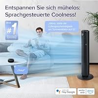 Levoit 25dB leiser WLAN Turmventilator, 7,9m/s Kühlwind mit Sprachsteuerung – Ansicht 2