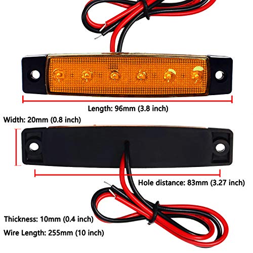 KEING (Pack of 30) 3.8 inch Sealed Waterproof Amber/Red/White 6 LED Marker Indicators Clearance Lamps 12V DC for Marine Boat Truck Trailer Bus Pickup ATV RV Cab Lorry Camper, 5 Years Warranty by KEING - Used condition - Image 7