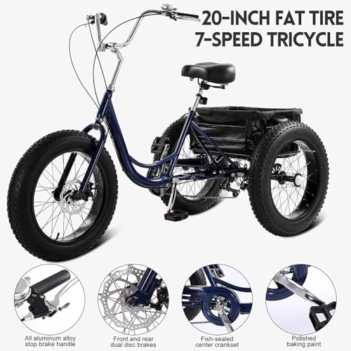 Triciclo para Adultos de 7 Velocidades miniatura 3