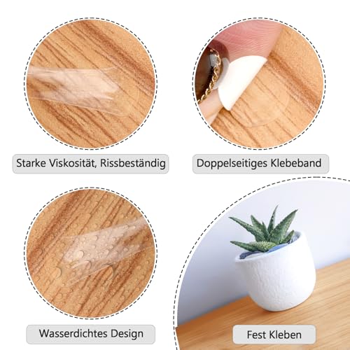 Moosono 1000 Stück Doppelseitige Klebepunkte, 10mm Foto Klebepads, Rund Transparente Aufkleber Keine Spuren Selbstklebende Klebepunkte für Poster, Ballon, Papier, Bürobedarf, DIY Basteln(10 Blatt)