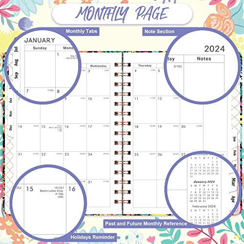 2023-2024 Academic Planner - Planner 2023-2024, 2023-2024 Planner Weekly And Monthly With Tabs, July 2023 - June 2024, 6.4" X 8.5", Back Pocket, Elastic Closure, Improving Your Time Management Skill #TOP2