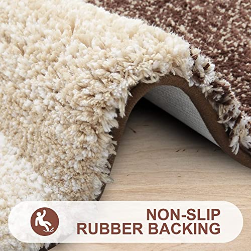 Olanly Luxury Bathroom Rug Mat, Extra Soft And Absorbent Microfiber Bath Rugs, Non-Slip Plush Shaggy Bath Carpet Runner, Machine Wash Dry, Bath Mats For Bathroom Floor, Tub And Shower, 70X24, Brown #TOP2