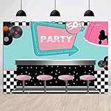 50's Soda Shop Backdrop Back to 50's Rocking Party Decorations Vinyl 5x3ft 1950's Themed Photo Background Photo Shoot Banner