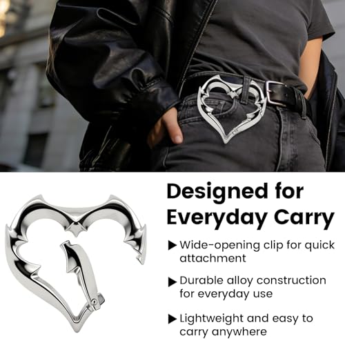 Image of Carabiner, Carabiner Hook, Carabiners Keychain, Heart Shape Keychain, Keys, and Travel Gear, Unique Accessory