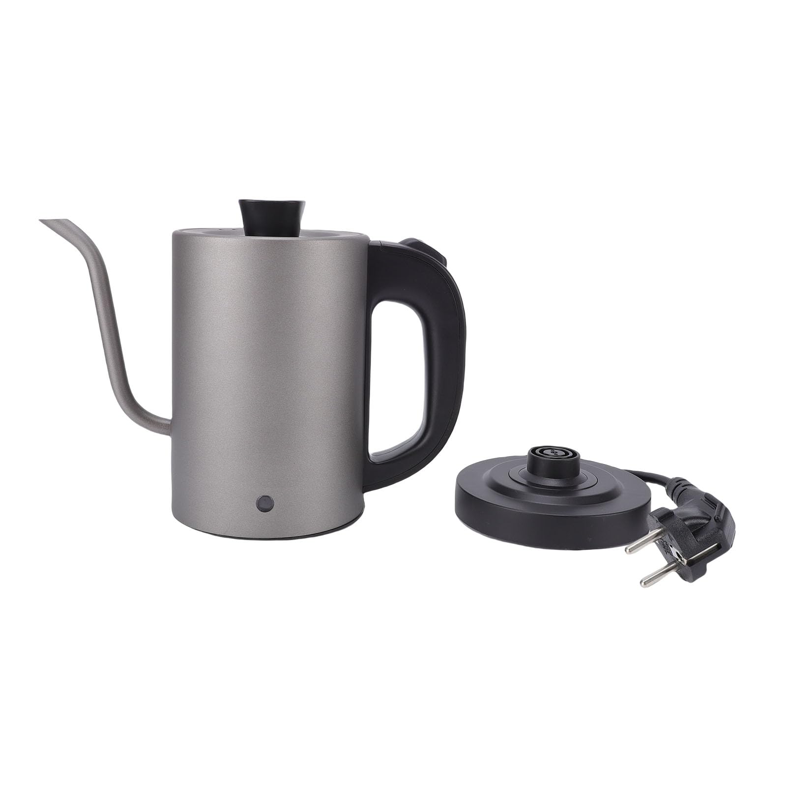 Hervidor Eléctrico con Cuello de Cisne, 600 W, 0,8 L, de Acero Inoxidable de Ebullición Rápida, para Verter sobre café, Tetera con Apagado Automático, Protección contra (Enchufe europeo 220V)
