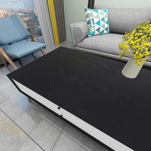 Image of HOME13 Black Wooden Kitchen Self Adhesive Vinyl Decorative Wallpaper for Kitchen Countertop Home /Office 1 Ft x 4 Ft with 2pcs