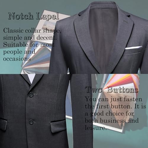 Image of Barry.Wang Mens Casual Blazer Suit Jacket Two Buttons Sport Coat Lightweight Homecoming Business Daily Wedding Dress