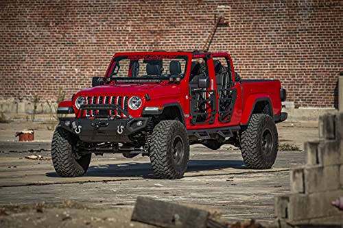 Rough Country Contoured Drop Steps for Jeep Gladiator JT (2020-2025) - Flush Fit Rails with Side Steps