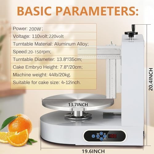 Máquina eléctrica para Decorar Pasteles con Plato Giratorio de Velocidad Ajustable para una aplicación Suave de la Crema de Mantequilla.
