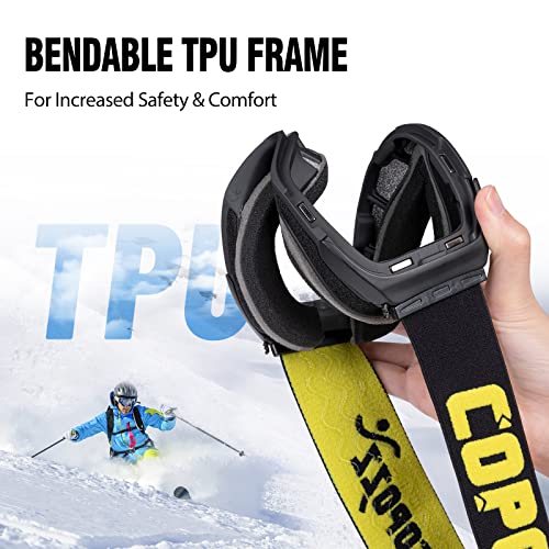 COPOZZ Ski Goggles, G2 Magnetic Snowboard Goggles, Polarized OTG UV400 Skiing Goggles for Options