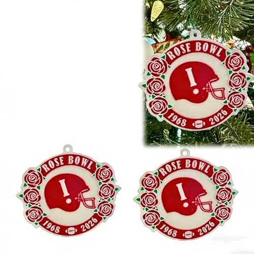 Commemorative Rose Bowl Football Ornament for Indiana University Hoosiers Fans - Red Souvenir
