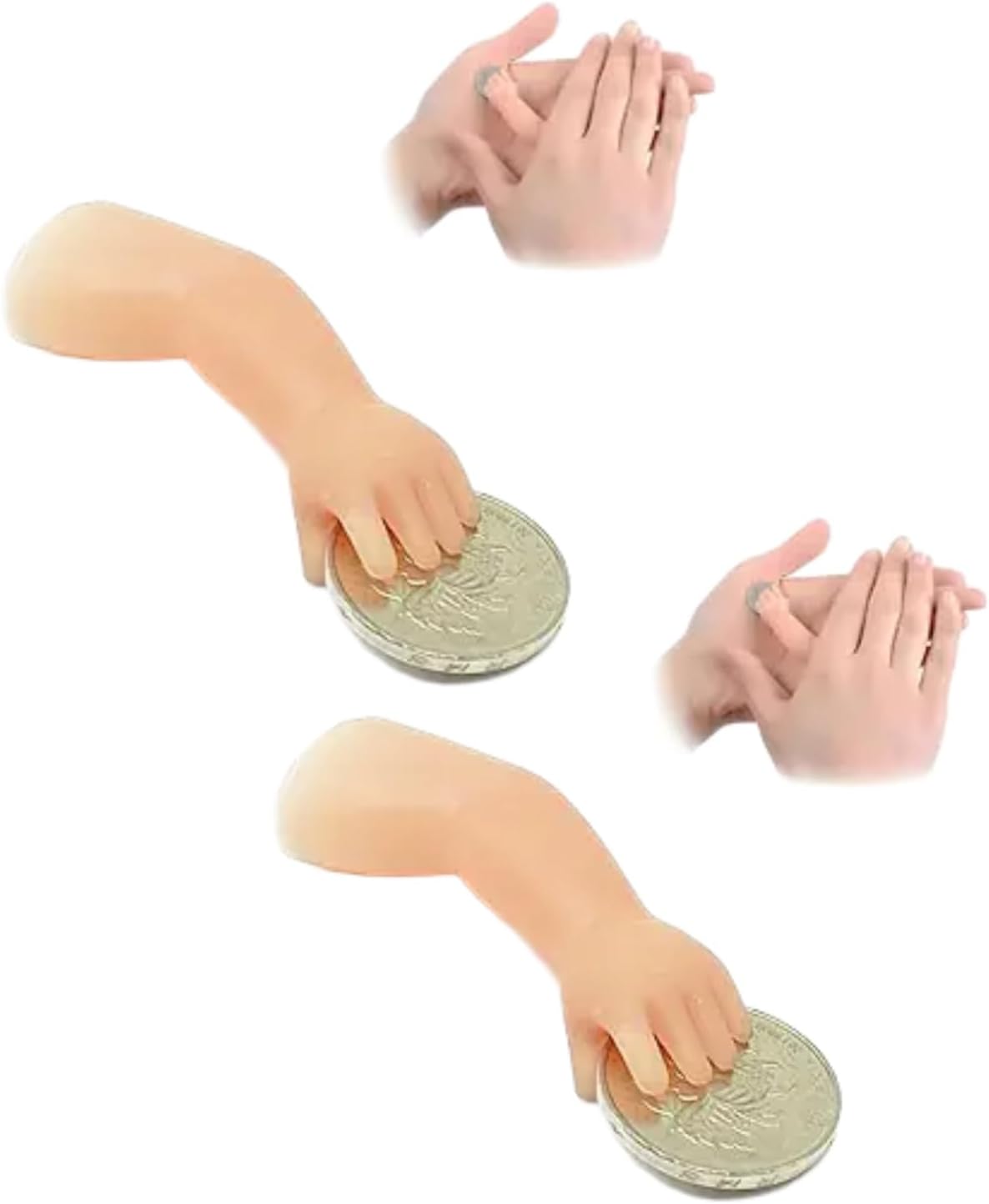 2Pcs Little Hand Coin Disappeared Trick Toy Tools Close-Up Magic Show Props Stylish and Popular Deft Magic Kits and Accessories
