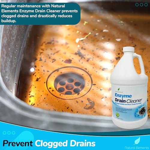 Natural Elements Enzyme Drain Cleaner | Digest Grease, Fats, and Paper Buildup in Drains, Septic Tanks, Grease Traps, Pipes (1 Gallon) - Thumbnail 4