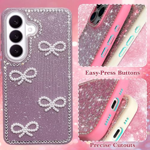 Image of DIZORO for Samsung Galaxy S26 5G case,Cute Bow Tie Aesthetic Phone Case,Trendy Slim Hard IMD Shockproof Protective Bumper Designer Phone Back Cover for Women Girls - Wine