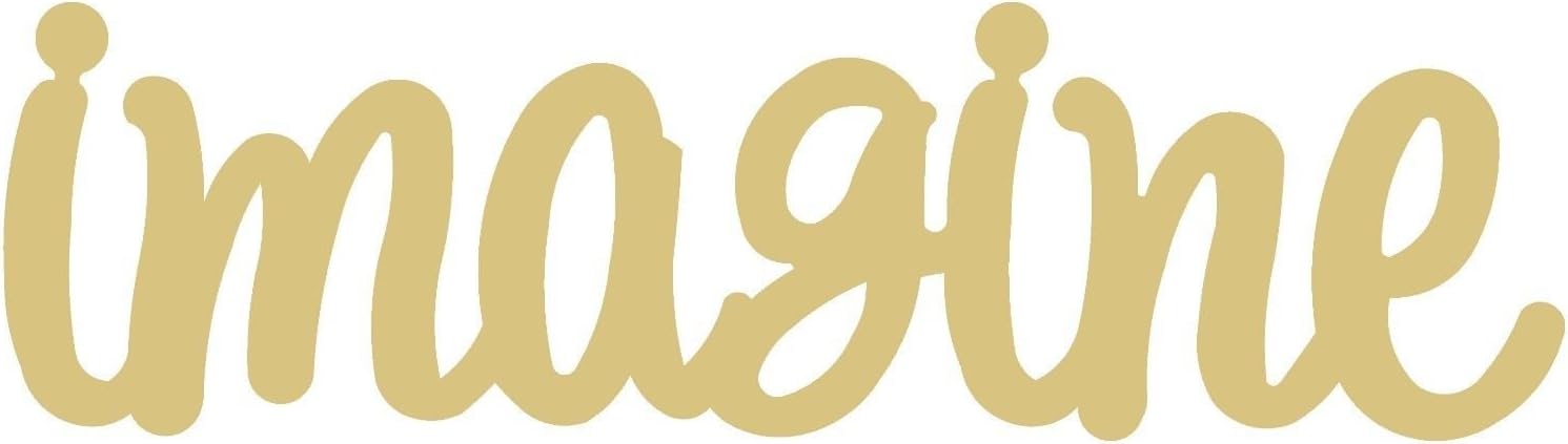 Word Imagine Cutout Unfinished Wood Home Decor Everyday Door Hanger MDF Shaped Canvas Style 4