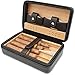 WQQLQX Cave Cigare Humidor Travel Cigar Humidor, étui d'humidores de cigares Portables, avec Couteau à cigares et Compte-Gouttes