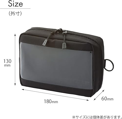 Miniatura 6 de LIHITLAB Estuche de marcador transparente voluminoso, 5.1 x 7.1 x 2.4 pulgadas, negro (F7582-24)