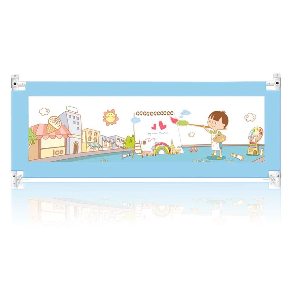 Rieles de Cama Barandilla de Seguridad Extra Larga con Bolsa de Almacenamiento Riel de Cuna de Malla para Dormir para niños pequeños, elevación Vertical (Color : A, Size : 1.2m)