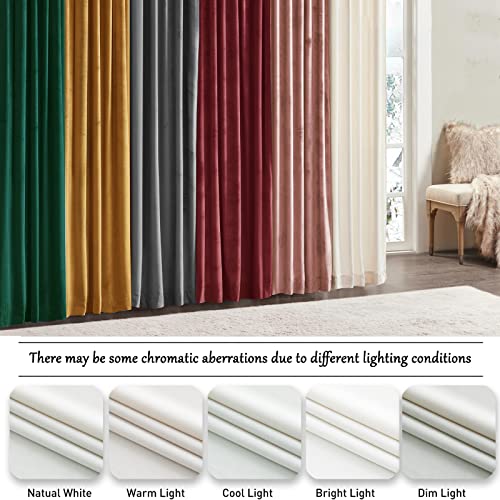 Timper 84 Inches Velvet Curtains - White Soft Elegent Room Darkening Velvet Curtains Grommet Thermal Insulated Panel Draps Window Treatment For Bedroom, White, W52 X L84, 2 Panels #TOP6