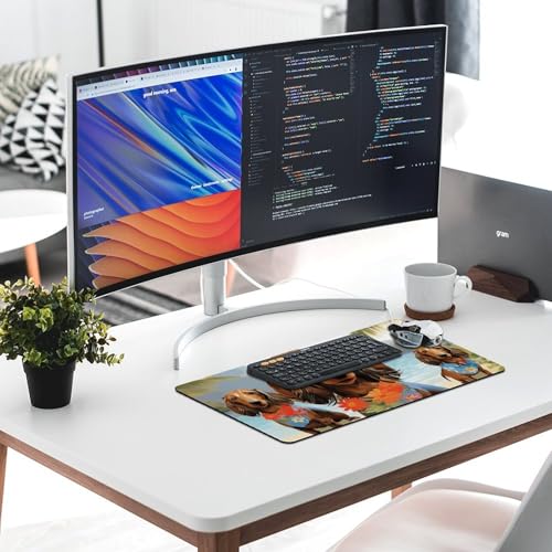 Mouse pad grande con base antideslizante blanco miniatura 6