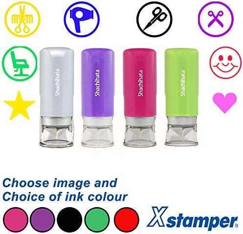 Hairdresser's Loyalty Card Stamp - Choice of Image & Colour. Self-inking, Quality Xstamper, Capless & Re-inkable. 5 Ink Colour Choices. (Red Ink)