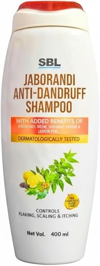 SBL Jaborandi Anti-Dandruff Shampoo with Neem, Shikakai, Henna and Lemon Peel, Controls Flaking and Itching, Dermatologica...