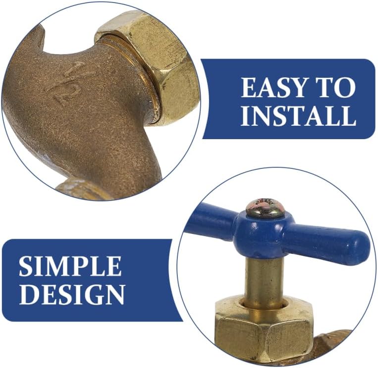 2Pcs Brass Hose Fittings 1/4 Inch Threaded Hose Connector Durable Outdoor Garden Spigot High Flow Rate Easy Installation 3.07 * 2.75 * 0.98in