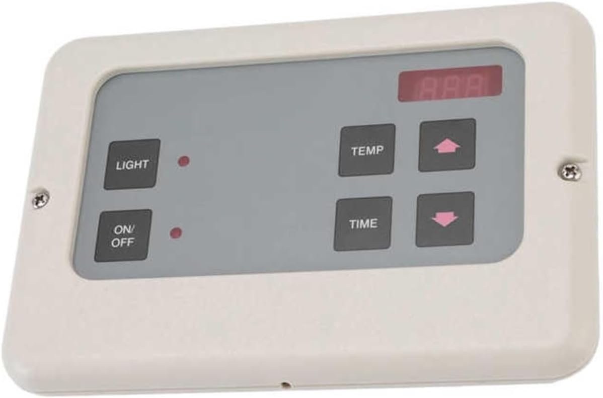 135T3 サウナ室温コントローラー、家庭用ウォールマウント湿式蒸気発生器コントローラー サウナ用品(White)