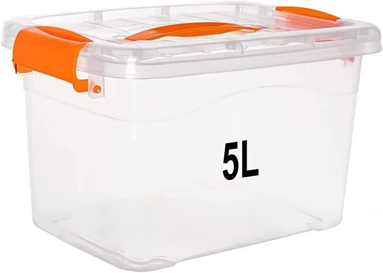 Premify 5L Clear Plastic Storage Box – Stackable & Lockable Container for Home, Office, and Garage Organization