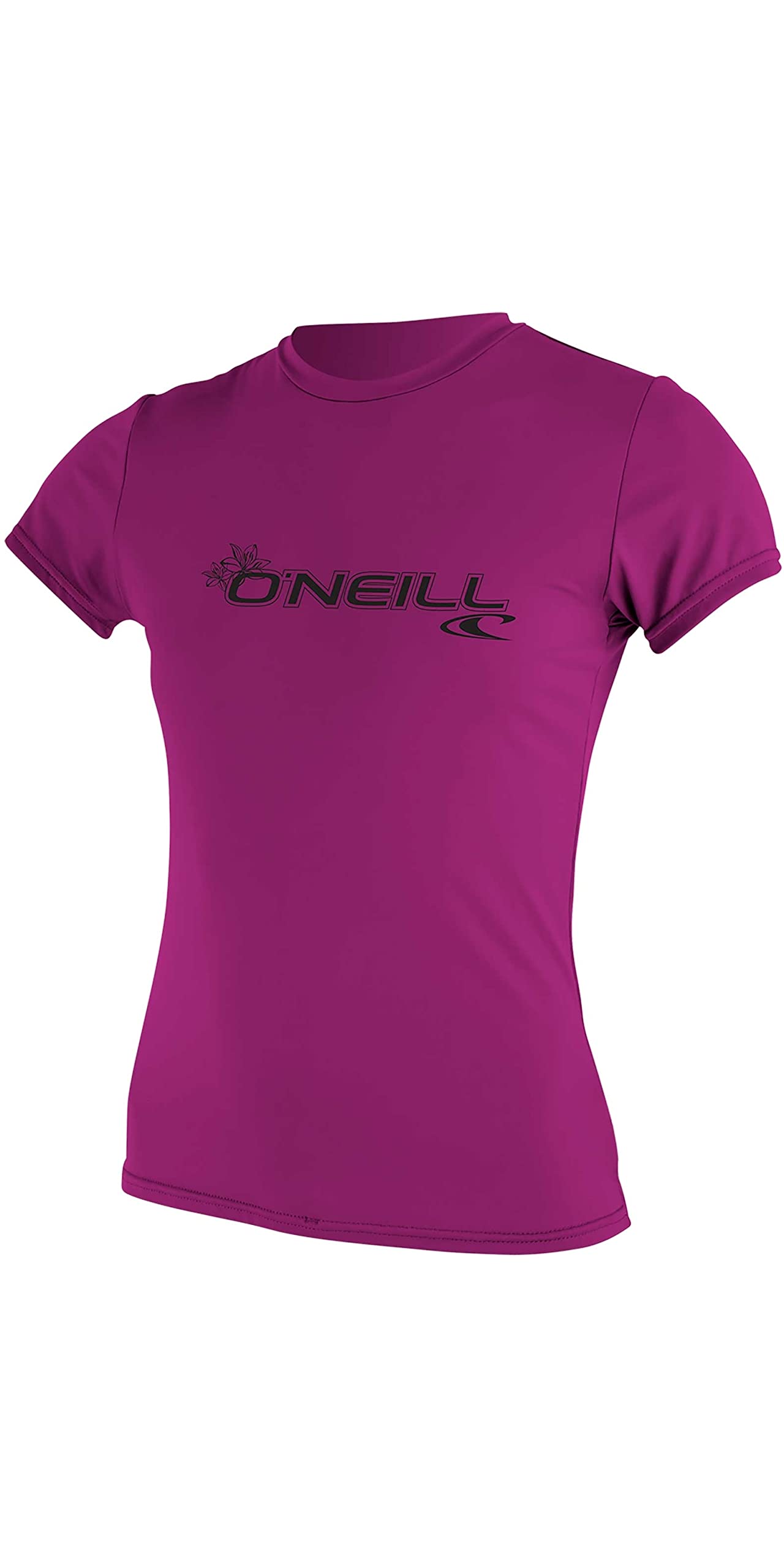 O'Neill Wetsuits Women's Wms Basic Skins Short Sleeve Sun Shirt Rash Vest, Fox Pink, L UK