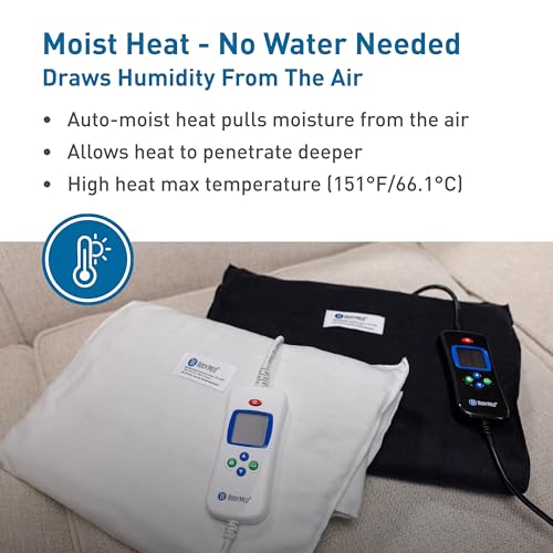 Heating Pad for Neck and Shoulders, Back Pain Relief - 14 x 27 Inch, White