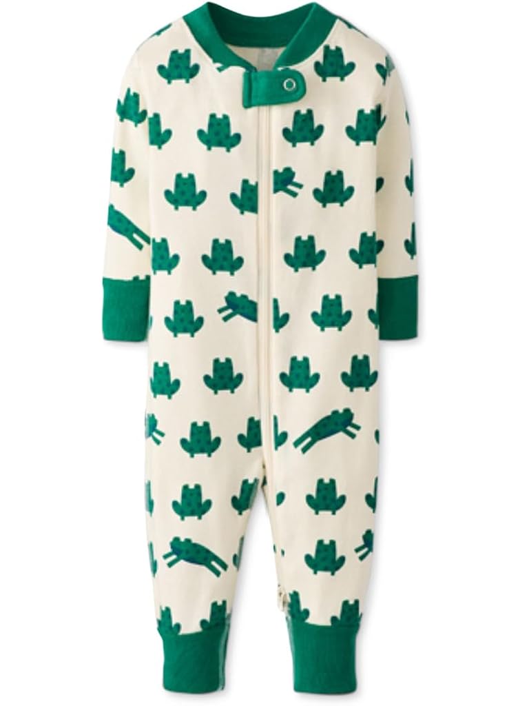 White Hanna Andersson 2-Way Zip Sleeper (Infant/Toddler)