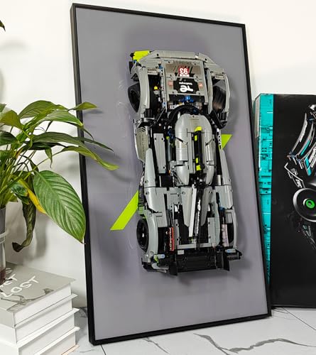 Display Wall Frame for Lego Technic Peugeot 9X8 24H Le Mans Hybrid Hypercar 42156, Unique Decorative Frame Display Wall Mount for Lego Car - Ideal Gifts for Lego Lovers,Size:29.5x17.7 in