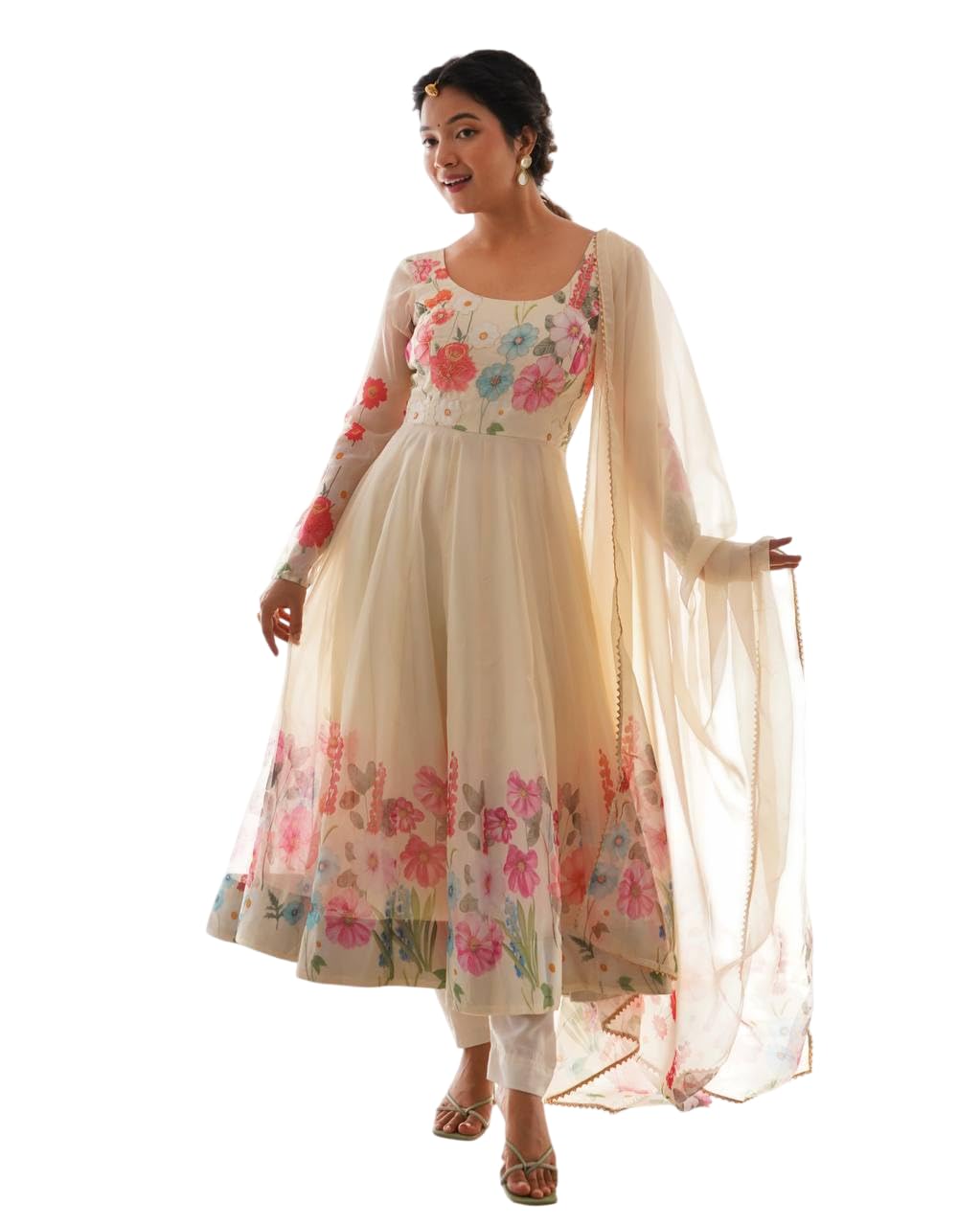 Face Cleansing Foaming Nets, Skin Care Sets, Acne Treatment Devices Women's Heavy Organja Flower Work Anarkali Gown Pant and Beautiful Dupatta Traditional Gown for Women Any Occasion-picture-38