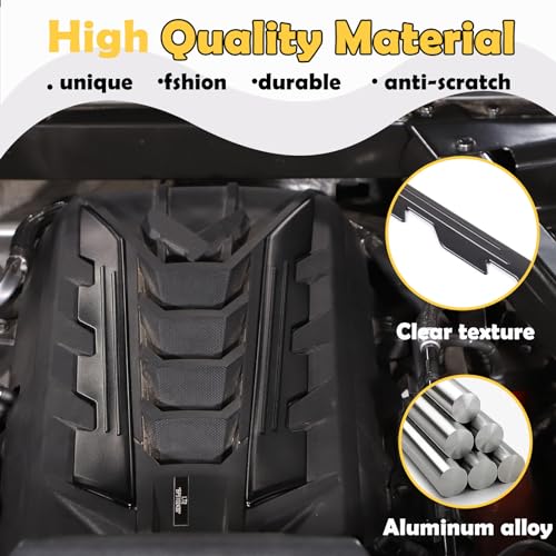 Image of CHEAYAR Engine Bay Panel Cover Compatible with Chevrolet Corvette C8 2020-2023, Engine Shroud Cover Panel Trims, C8 Accessories 2PCS (Engine Compartment Cover-Black)